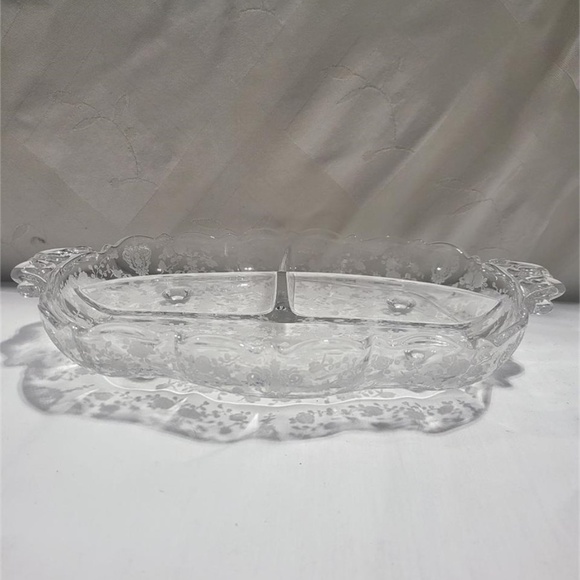 Cambridge Rose Point relish tray - Picture 2 of 5
